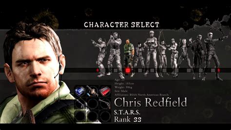 RESIDENT EVIL 5 THE MERCENARIES THE MINES CHRIS REDFIELD S T A T S