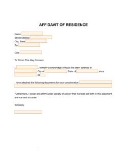 Affidavit Of Residency Letter For Infoupdate Org