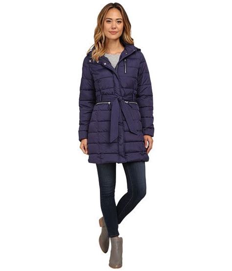 Us Polo Assn Long Hooded Puffer Coat With Self Tie Belt Ladies Coats