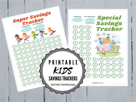 Savings Tracker for Kids Printable Goal Tracking Coloring Page for ...