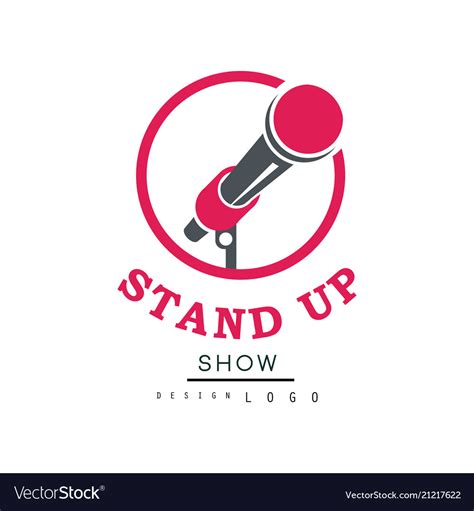 Stand up show logo design comedy club emblem Vector Image