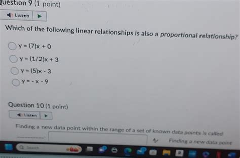 Solved Which of the following linear relationships is also a | Chegg.com 