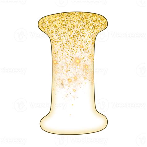 Half Gold Glitter Alphabet Png