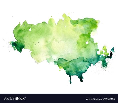 Abstract Green Watercolor Stain Texture Royalty Free Vector