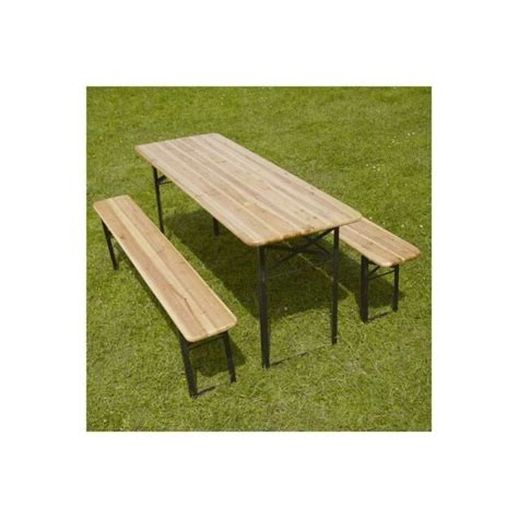 Ensemble Table Et Banc Pliants Bois 220 Cm Lot De 10 MOB EVENT PRO