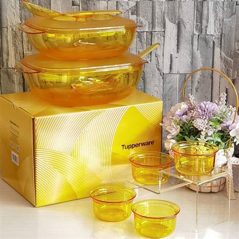 Tupperware Crystalline Server Set Rice Server 2 5L Saucy Server 1 8L