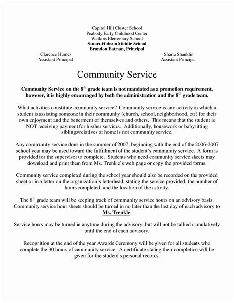 Community Service Letter Template Elegant And Professional