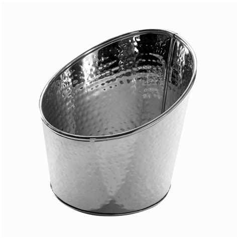 American Metalcraft Beverage Tub Stainless Steel Hammered Angled