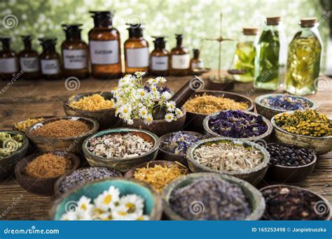 Natural Remedy Healing Herbs Background Stock Photo Image Of