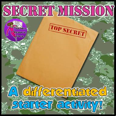 Secret Mission: A great differentiated starter activity!