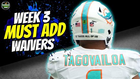 Fantasy Football 2022 Week 3 Waiver Wire Must Adds YouTube