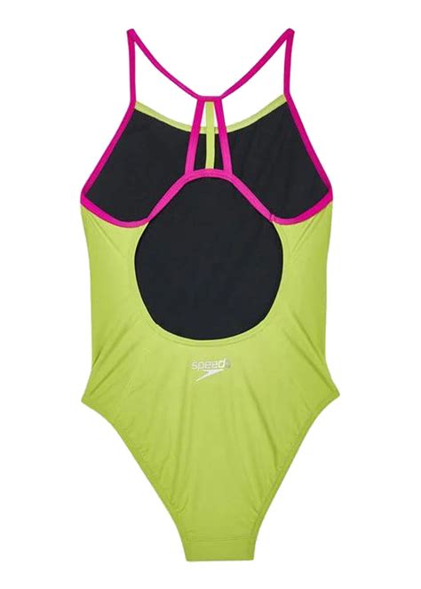 Speedo Girls Boom Logo Placement Flyback Swimsuit