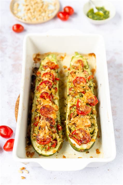 Gevulde Courgette Met Kip En Pesto Brenda Kookt