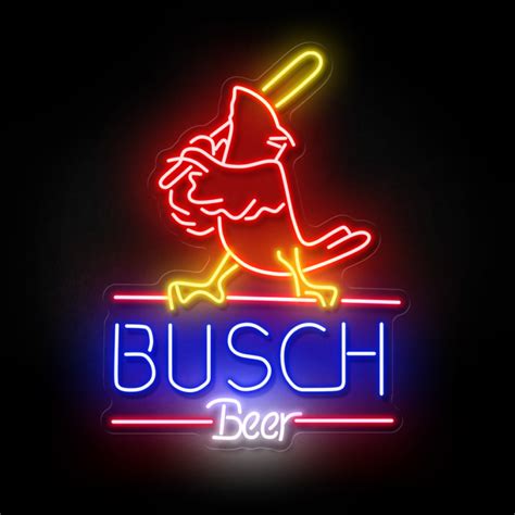 Get Cardinals Busch Beer Neon Sign For You Bar With Free 🚛