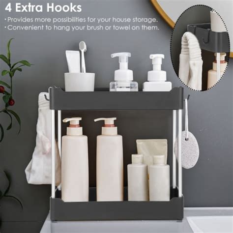 2 Tier Under Sink Shelf Organizer Space Saving Under Bathroom Sink