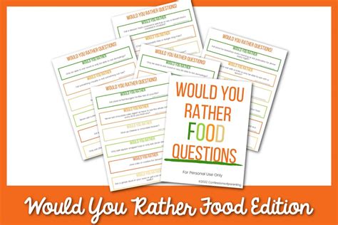 100 Best Would You Rather Food Questions + Printable Cards