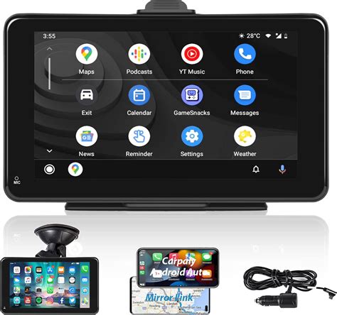 Wireless CarPlay Android Auto Mirror Link Senza Fili 7 Pollice