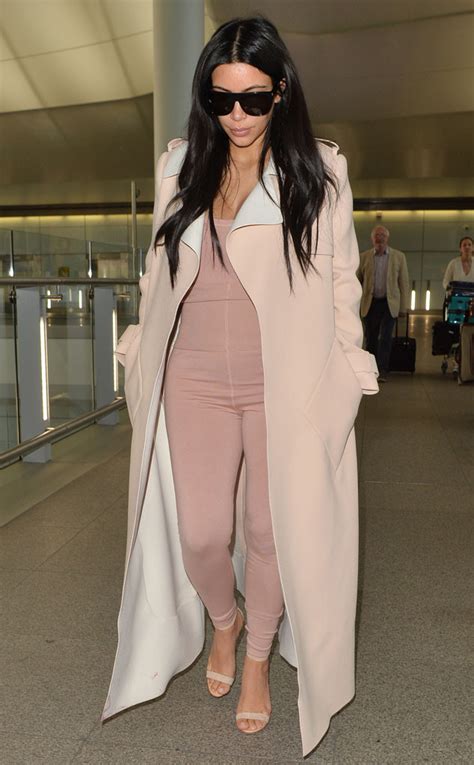 Kim Kardashian Flaunts 4 Month Pregnancy Curves In Clingy Pink Unitard