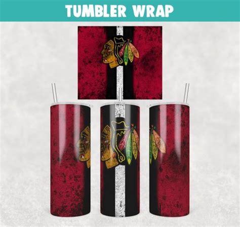 Hockey Chicago Blackhawks Grunge Tumbler Wrap Templates 20oz Skinny