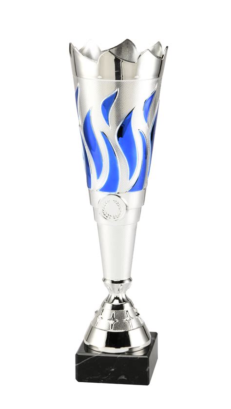 Pokale Brand Pokal Serie Flamme Farbe Silber Blau Bis Cm Inkl