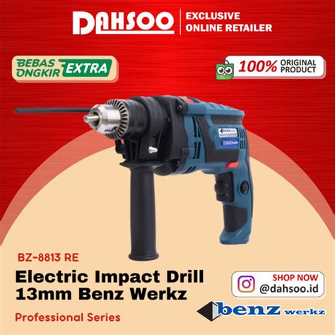 Jual Mesin Bor Tembok Beton 13mm 550Watt Impact Drill 13mm Benz Werkz