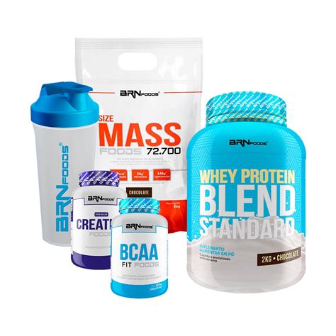 Kit Hipercal Rico Size Mass Kg Whey Protein Blend Standard Kg