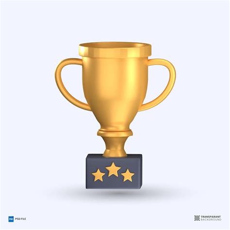 Premium PSD Gold Trophy Cup 3d Icon 3d Render Illustration