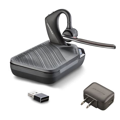 Plantronics Voyager 5200 UC Bluetooth Headset Bundle W Bonus Wall