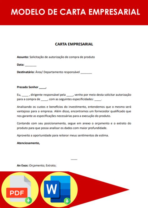 Modelo De Carta Empresarial Formato Word