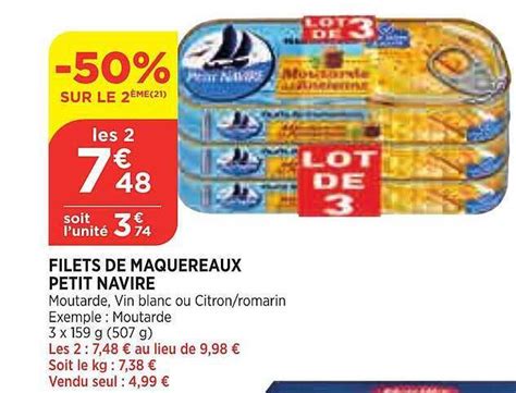 Promo Filets De Maquereaux Petit Navire Chez Bi