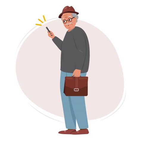 360 Confused Senior Citizen On Phone Stock Illustrations Royalty Free