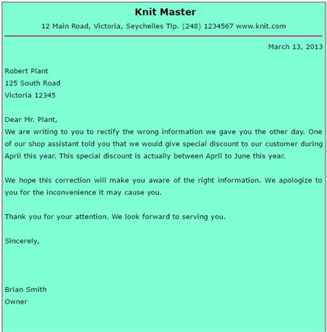 7 Sample Letters Of Error Writing Letters Formats And Examples