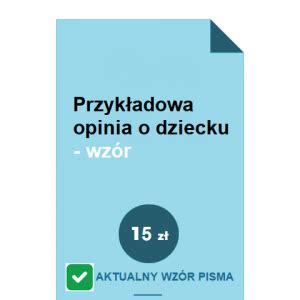 Przykładowa opinia o dziecku wzór POBIERZ