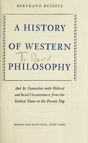 A History Of Western Philosophy By Bertrand Russell Open Library