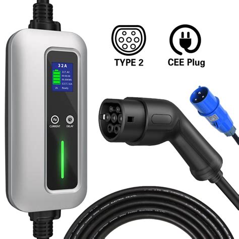 China Type Mobile Ev Car Charger A Kw Home Charger Cee Plug