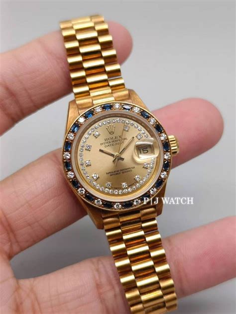 Rolex Lady Datejust 26mm President Champagne Diamond Dial Ref69178