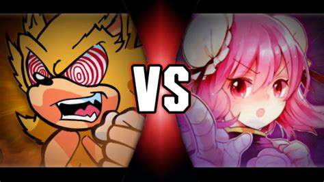 Fleetway Sonic Vs Kasen Ibaraki Sonic Vs Touhou By Hungrykiriwolf On