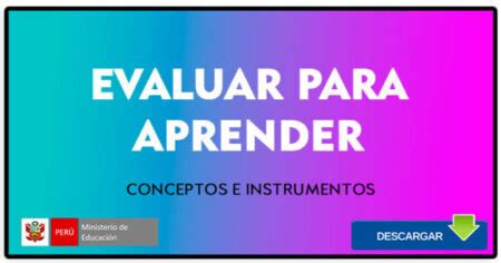 FABULOSO LIBRO EVALUAR PARA APRENDER CONCEPTOS E INTRUMENTOS