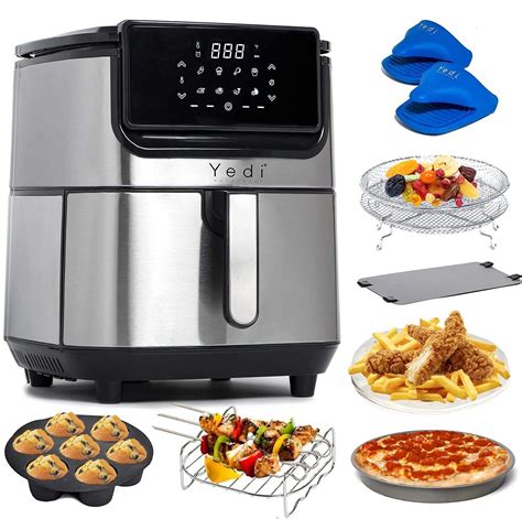 Yedi Evolution Air Fryer 68 Quart Stainless Steel Ceramic Cooking Basket With Deluxe