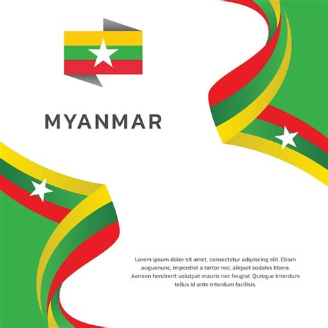 Premium Vector | Illustration of myanmar flag template