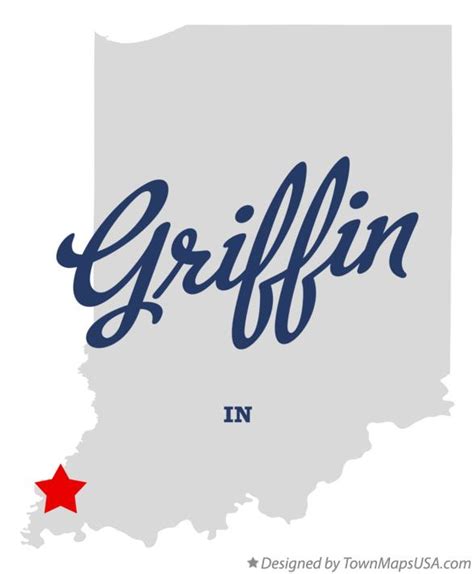 Map of Griffin, IN, Indiana