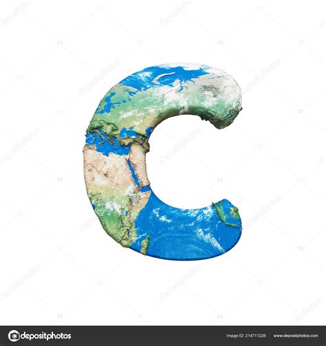 World Earth Globe Alphabet Letter C Uppercase Global Worldwide Font