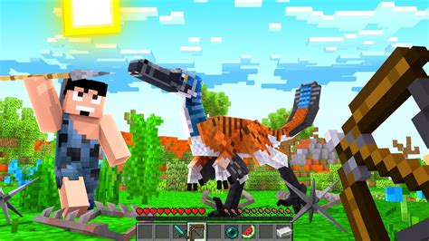 CaÇando Um Dinossauro Austroraptor No Minecraft Homem Das Cavernas