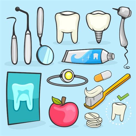 Conjunto De Iconos De Vector Odontología Y Ortodoncia Elemento Para Clínica Dental Descargar