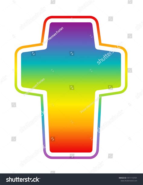 Christian Cross Rainbow Colored Crucifix Isolated Stock Vector Royalty Free 1911110701