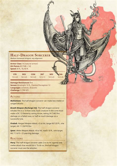 Sorcerer Stat Block 5e Tier 2 2