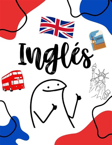 Inglés portada Caratulas para comunicacion Etiquetas de asignaturas