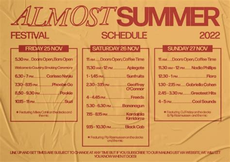 'Almost Summer Music Festival' artist and set times announced