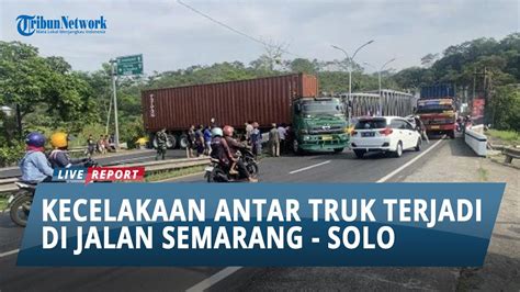 Truk Kontainer Alami Rem Blong Hingga Tabrak Truk Bermuatan Semen Di