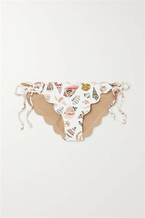 Buy Marysia Mott Reversible Scalloped Seersucker Bikini Briefs White